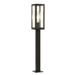 Metall Lampen|Wegeleuchten*Searchlight Außenleuchte Edelstahl Glas IP44 E27 90 cm Schwarz