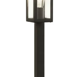Metall Lampen|Wegeleuchten*Searchlight Außenleuchte Edelstahl Glas IP44 E27 90 cm Schwarz