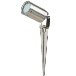 Außenleuchten Messing|Moderne Außenleuchten*Lido Außenleuchte Erdspieß Echt-Messing GU10 IP64 in Nickel