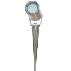 Außenleuchten Messing|Moderne Außenleuchten*Lido Außenleuchte Erdspieß Echt-Messing GU10 IP64 in Nickel