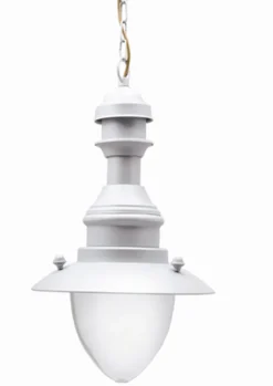 Messinglampen|Maritime Lampen*Lido Außenleuchte hängend Grau Messing Glas Ø 20 cm IP43 Maritim