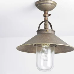 Metall Lampen|Messinglampen*Giovanni Battista Außenleuchte in Bronze Antik aus Messing Glas