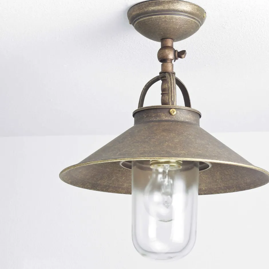 Metall Lampen|Messinglampen*Giovanni Battista Außenleuchte in Bronze Antik aus Messing Glas