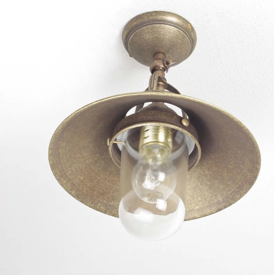 Metall Lampen|Messinglampen*Giovanni Battista Außenleuchte in Bronze Antik aus Messing Glas