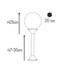 Industrie Lampen|Kugellampen*Andromeda Außenleuchte Kugel Schirm 60 cm hoch Glas Messing E27 IP43