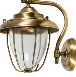 Außenleuchten Antik|Außenleuchten Messing*Lido Außenleuchte Laterne aus Messing Glas PERAMA