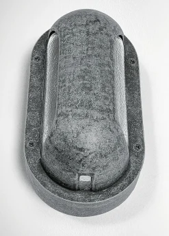 Außenwandleuchten|Feuchtraumleuchten*Andromeda Außenleuchte Maritim Echt-Messing Glas H: 23 cm IP64 Zinn E27