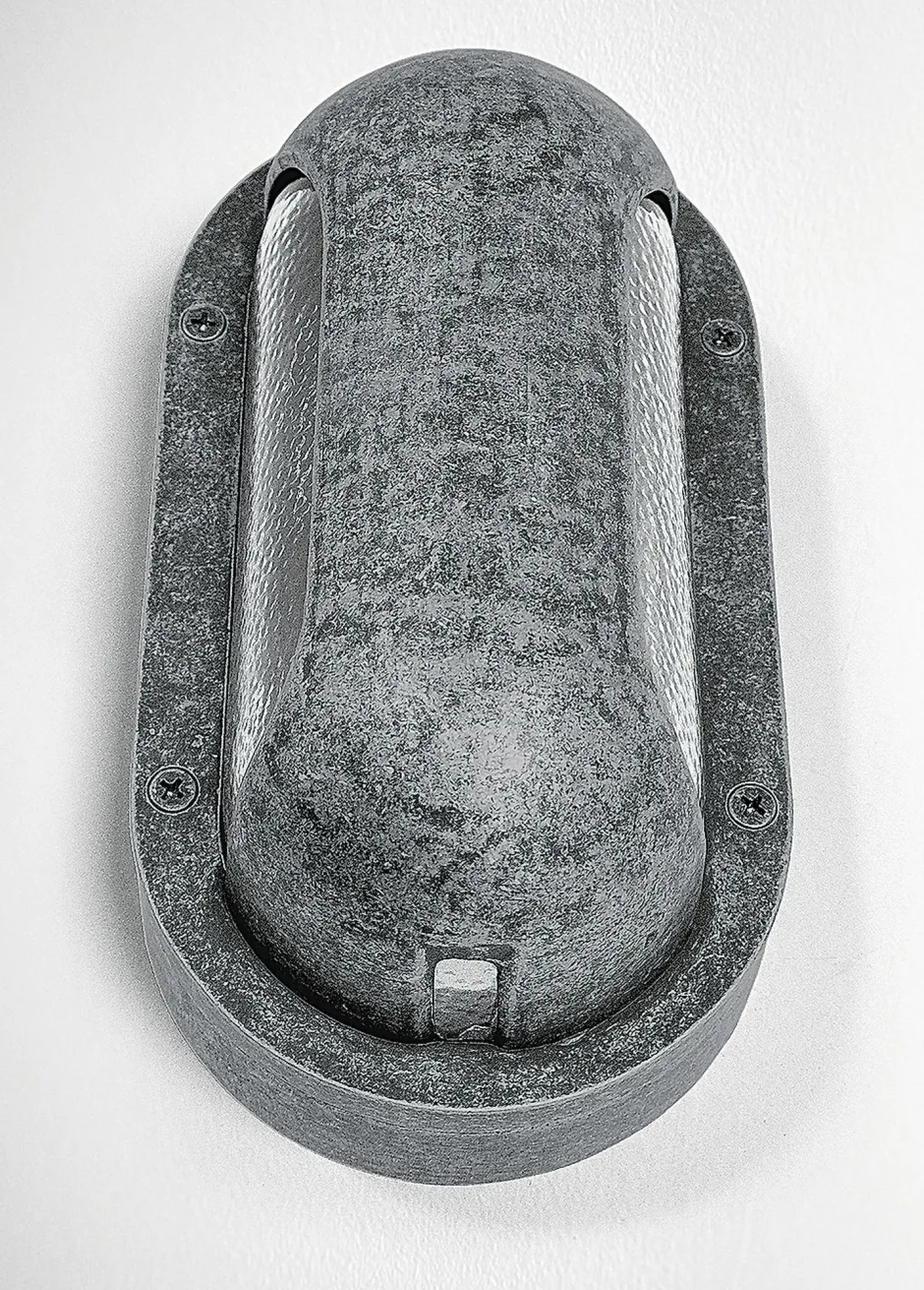 Außenwandleuchten|Feuchtraumleuchten*Andromeda Außenleuchte Maritim Echt-Messing Glas H: 23 cm IP64 Zinn E27