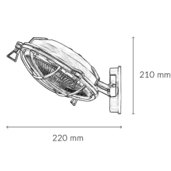 Außenwandleuchten|Rustikale Lampen*Lido Außenleuchte Maritim Echt-Messing Riffelglas IP64 E27 SERIFOS