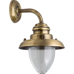 Außenleuchten Antik|Außenleuchten Messing*Lido Außenleuchte Messing Glas Haus Hof Ø20cm rostfrei