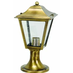 Rustikale Lampen|Metall Lampen*Lido Außenleuchte Messing massiv Garten Weg H:36cm LIPSI