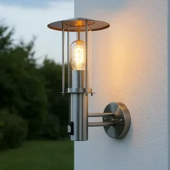Rustikale Lampen|Metall Lampen*Harms Import Außenleuchte mit Bewegungsmelder IP44 maritimes Design