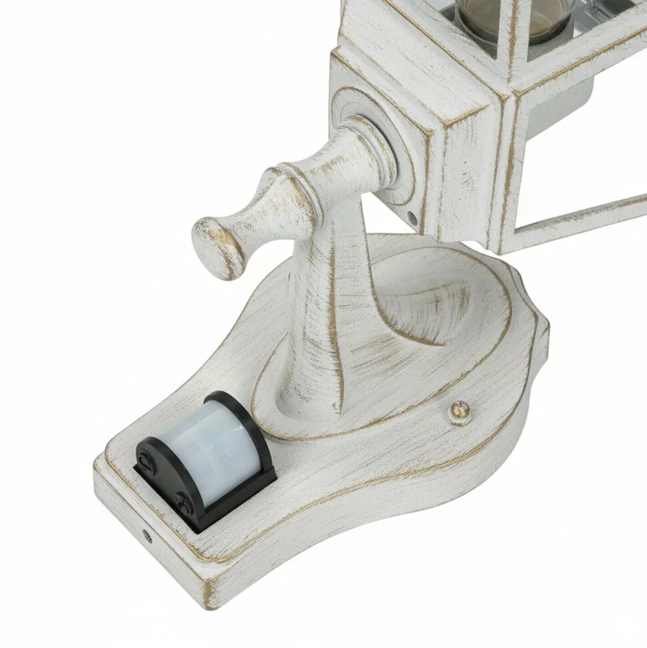 Metall Lampen|Rustikale Lampen*Easylight Außenleuchte mit Bewegungsmelder Sensor TIROL Weiß Gold