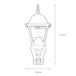 Easylight Außenleuchte mit Bewegungsmelder IP44 schwarz TIROL< Rustikale Außenleuchten|Gartenlaternen