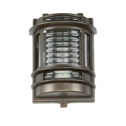 Rustikale Lampen|Metall Lampen*Lido Außenleuchte Schwarz antik IP64 Messing Glas H: 22 cm