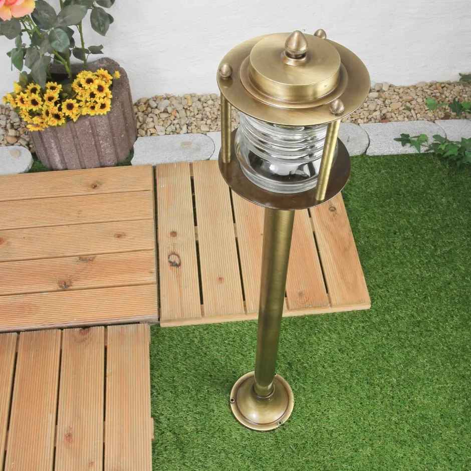 Lido Außenleuchte Stehlampe Echt-Messing Antik MYKO< Rustikale Lampen|Metall Lampen