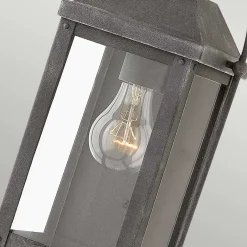 Außenwandleuchten|Gartenlaternen*Elstead Außenleuchte Vintage Glas Aluminium E27 IP44 33,5 cm hoch