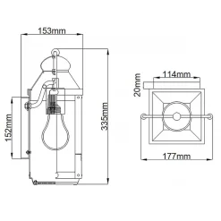 Außenwandleuchten|Gartenlaternen*Elstead Außenleuchte Vintage Glas Aluminium E27 IP44 33,5 cm hoch