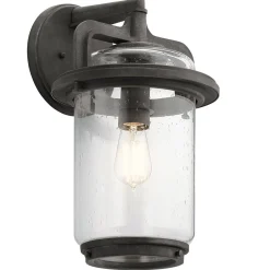 Elstead Außenleuchte Wand 43,7 cm hoch IP44 E27 Alu Glas Vintage< Metall Lampen|Vintage Lampen
