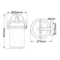 Elstead Außenleuchte Wand 43,7 cm hoch IP44 E27 Alu Glas Vintage< Metall Lampen|Vintage Lampen