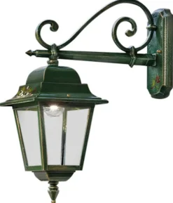 Metall Lampen|Rustikale Lampen*Ferroluce Außenleuchte Wand Aluminium E27 IP43 55 cm hoch