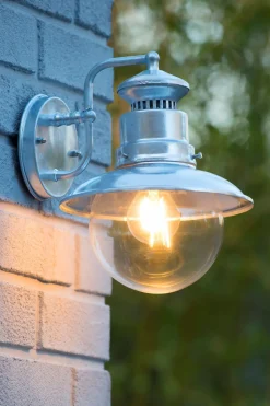 Außenwandleuchten|Industrie Lampen* Außenleuchte Wand Aluminium in Zink IP44 E27 Haus