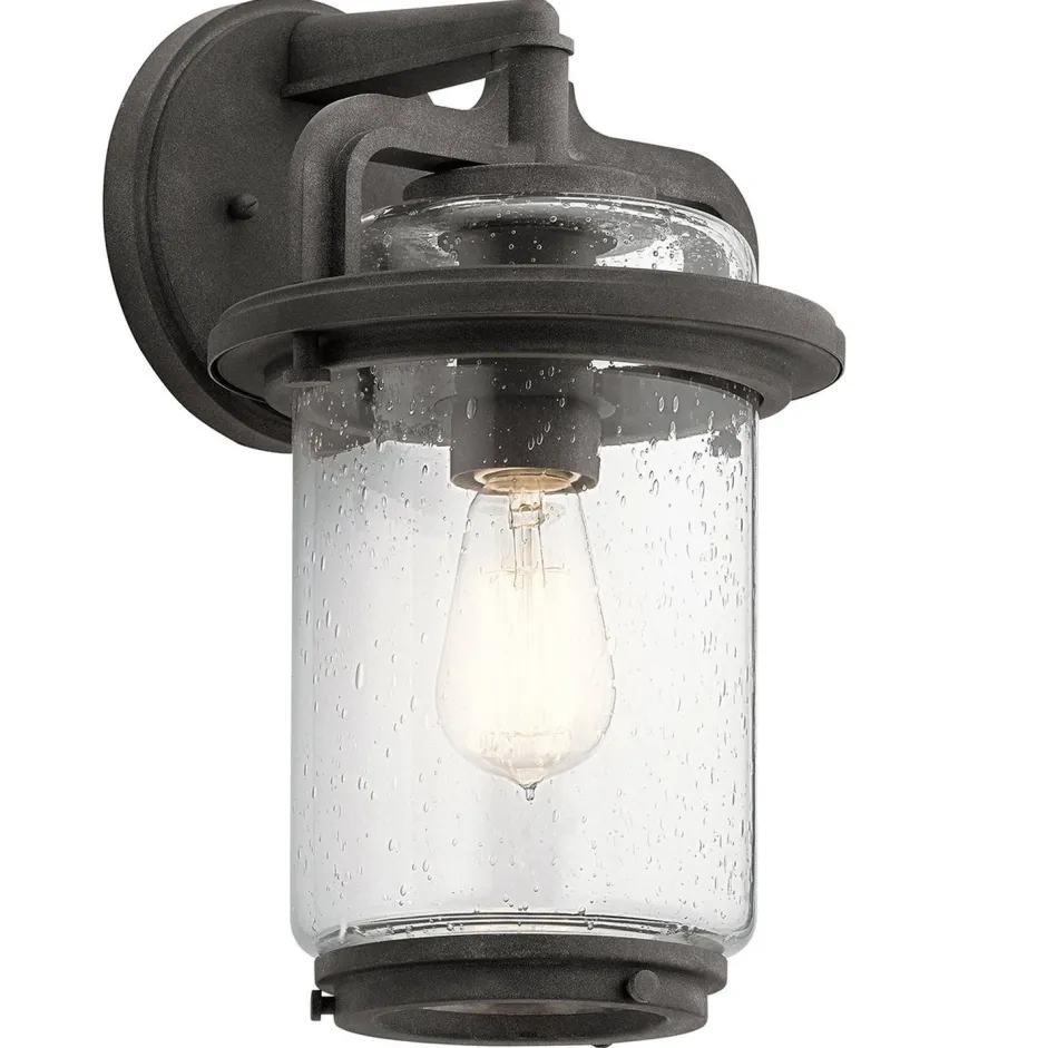 Außenwandleuchten|Gartenlaternen*Elstead Außenleuchte Wand Glas Aluminium E27 IP44 35,6 cm hoch