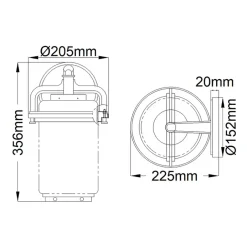 Außenwandleuchten|Gartenlaternen*Elstead Außenleuchte Wand Glas Aluminium E27 IP44 35,6 cm hoch