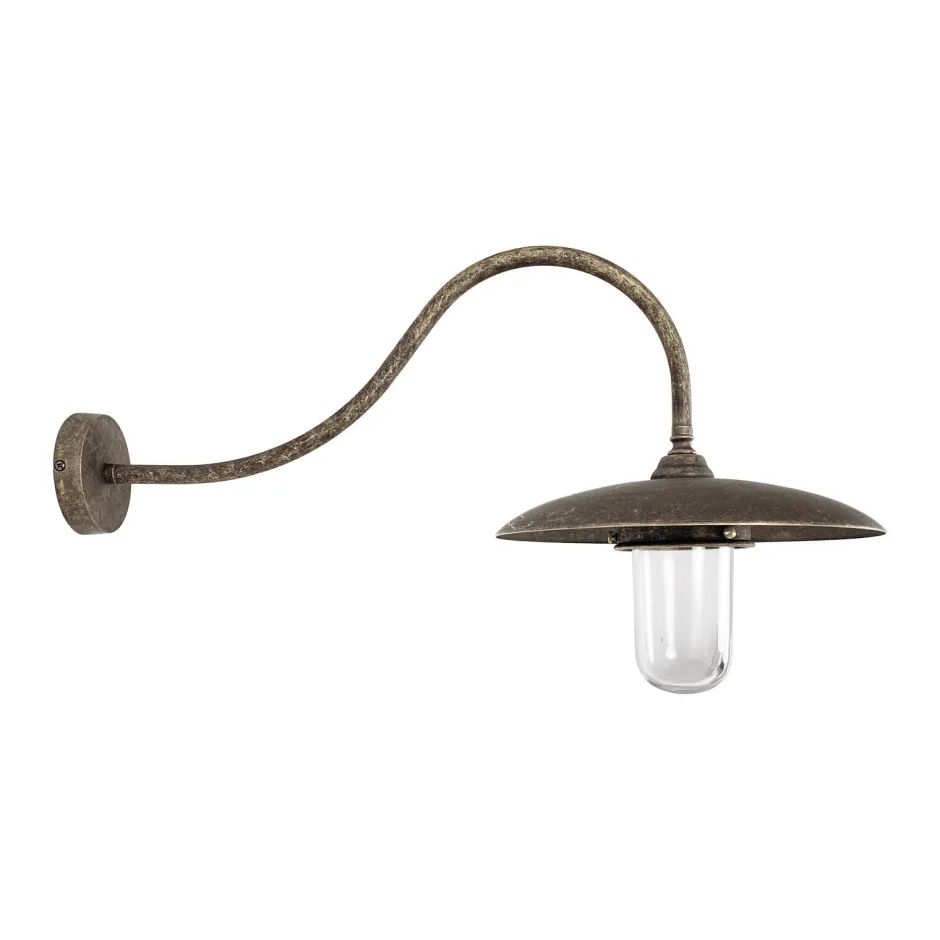 Außenleuchten Antik|Außenwandleuchten*Giovanni Battista Außenleuchte Wand IP44 E27 Glas Messing massiv Maritim