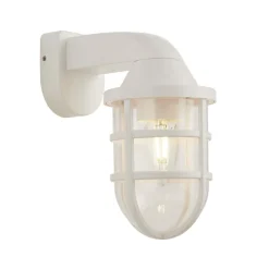 Maritime Lampen|Gartenlaternen*Searchlight Außenleuchte Wand IP44 E27 Weiß Maritim H: 21 cm klein