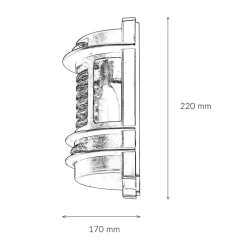Rustikale Lampen|Metall Lampen*Lido Außenleuchte Wand IP64 Messing Glas Grün antik E27