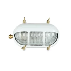 Lido Außenleuchte Wand IP64 Messing Riffelglas Maritim E27< Rustikale Lampen|Metall Lampen