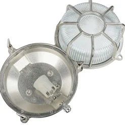 Außenwandleuchten|Moderne Lampen*Lido Außenleuchte Wand Maritim Echt-Messing Riffelglas E27