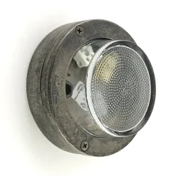 Außenwandleuchten|Messinglampen*Andromeda Außenleuchte Wand Messing Glas D: 14 cm IP64 Zinn G9