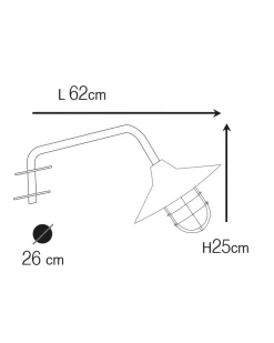 Außenwandleuchten|Gartenlaternen*Andromeda Außenleuchte Wand Messing Glas 26 cm breit IP44 E27