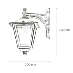 Rustikale Lampen|Metall Lampen*Lido Außenleuchte Wand Messing massiv in Nickel E27