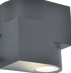 Metall Lampen|Fassadenstrahler*Eco-Light Außenwandlampe Aluminium GU10 IP44 Anthrazit Modern