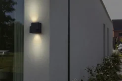 Metall Lampen|Fassadenstrahler*Eco-Light Außenwandlampe Aluminium GU10 IP44 Anthrazit Modern