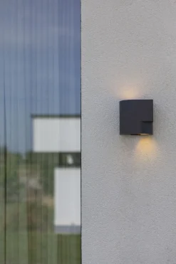 Metall Lampen|Fassadenstrahler*Eco-Light Außenwandlampe Aluminium GU10 IP44 Anthrazit Modern