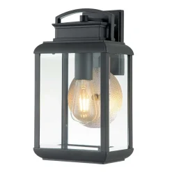 Außenwandleuchten|Gartenlaternen*Elstead Außenwandlampe Aluminium Glas H: 36,8 cm IP44 E27 Grau