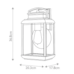 Außenwandleuchten|Gartenlaternen*Elstead Außenwandlampe Aluminium Glas H: 36,8 cm IP44 E27 Grau