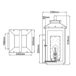 Metall Lampen|Rustikale Lampen*Elstead Außenwandlampe E27 IP44 51,8 cm hoch in Messing antik