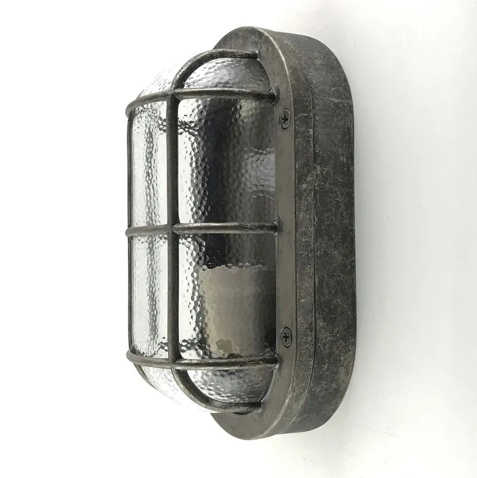 Andromeda Außenwandlampe Echt-Messing Glas E27 IP64 23 cm Maritim< Außenwandleuchten|Feuchtraumleuchten