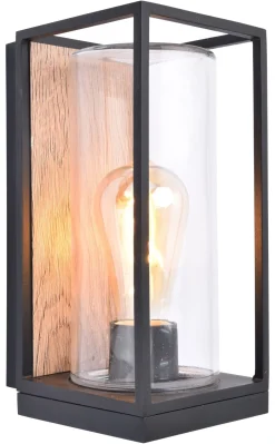Eco-Light Außenwandlampe Glas Aluminium Natur Schwarz E27 IP44< Metall Lampen|Moderne Außenleuchten