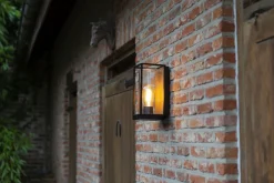 Eco-Light Außenwandlampe Glas Aluminium Natur Schwarz E27 IP44< Metall Lampen|Moderne Außenleuchten