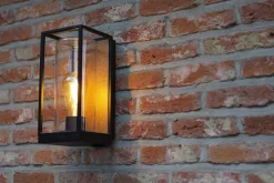 Eco-Light Außenwandlampe Glas Aluminium Natur Schwarz E27 IP44< Metall Lampen|Moderne Außenleuchten