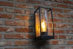 Eco-Light Außenwandlampe Glas Aluminium Natur Schwarz E27 IP44< Metall Lampen|Moderne Außenleuchten