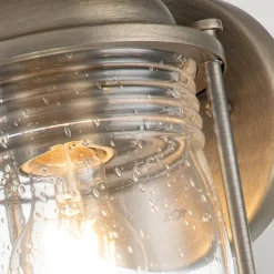 Außenwandleuchten|Gartenlaternen*Elstead Außenwandlampe Glas Aluminium E27 IP44 H: 27,8 cm Vintage