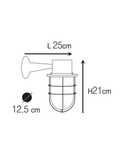 Andromeda Außenwandlampe Glas Messing E27 IP44 H: 21 cm Maritim< Außenwandleuchten|Gartenlaternen