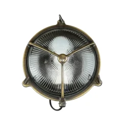 Lido Außenwandlampe Glas Messing Haus rund rostfrei< Rustikale Lampen|Metall Lampen